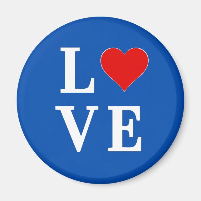 LIEBE Heart Navy Blue Magnet (Vorne)