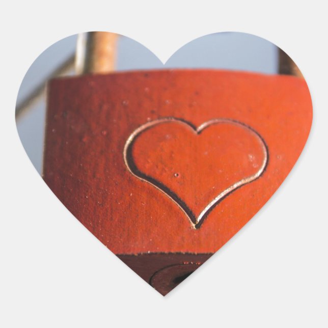 Liebe Heart Padlock Herz-Aufkleber (Vorderseite)