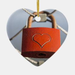 Liebe Heart Padlock Keramikornament