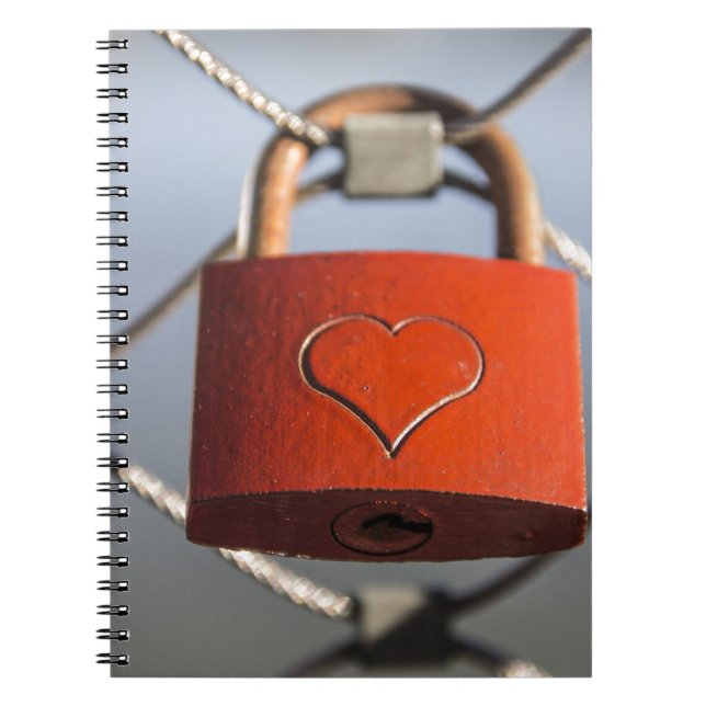 Liebe Heart Padlock Notizblock (Vorderseite)