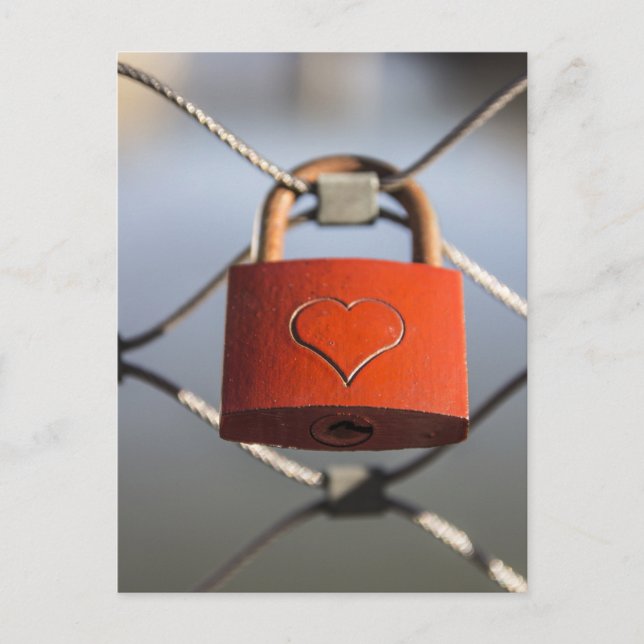Liebe Heart Padlock Postkarte (Vorderseite)