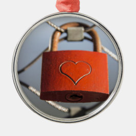 Liebe Heart Padlock Silbernes Ornament