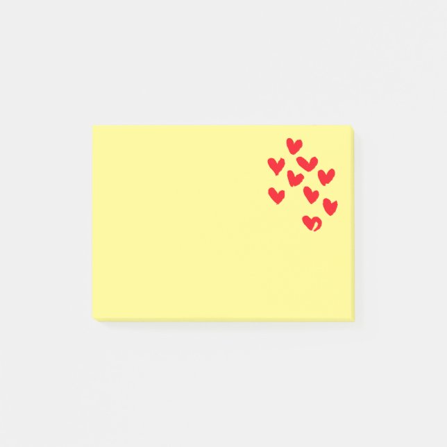 Liebe Heart Post It Notes Post-it Klebezettel (Vorderseite)