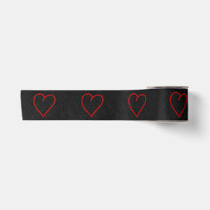 Liebe Heart Red Glitzer Valentine's Satin Ribbon Satinband