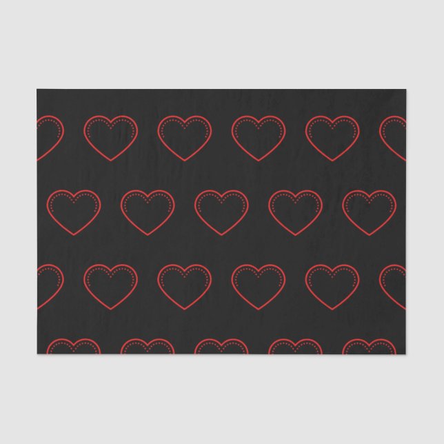 Liebe Heart Red Valentine Seidenpapier (Vorderseite)
