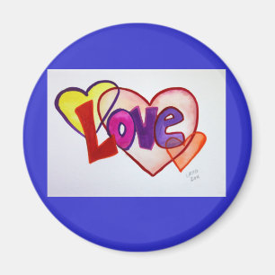 Liebe Heart Rings Art Malerei Magnet