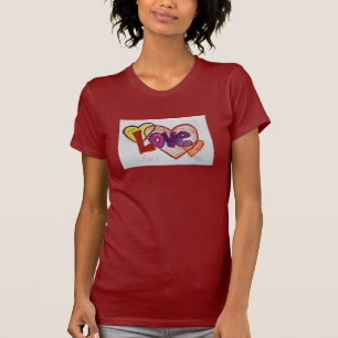 Liebe Heart Rings Glitzer Inspirational Word TShir T-Shirt
