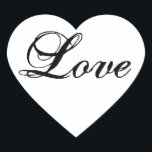 Liebe Heart Shape Sticker für Gastgeschenke Hochze<br><div class="desc">Elegante Aufkleber für Hochzeiten,  Umschlag Aufkleber und Gastgeschenk Hochzeit. Passen Sie die Farbe der Schrift und den Hintergrund an.</div>