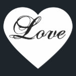 Liebe Heart Shape Sticker für Gastgeschenke Hochze<br><div class="desc">Elegante Aufkleber für Hochzeiten,  Umschlag Aufkleber und Gastgeschenk Hochzeit. Passen Sie die Farbe der Schrift und den Hintergrund an.</div>
