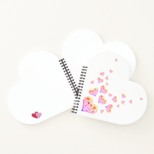 Liebe Heart Shaped Spiral Bound Notebook Notizbuch