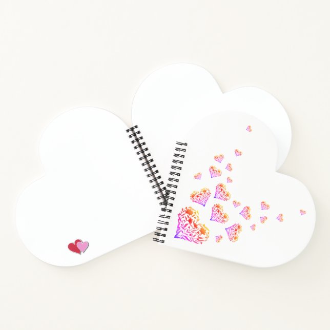Liebe Heart Shaped Spiral Bound Notebook Notizbuch (Innenseite)