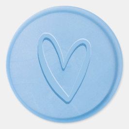 Liebe Heart Sky Blue Wax Siegel Sticker