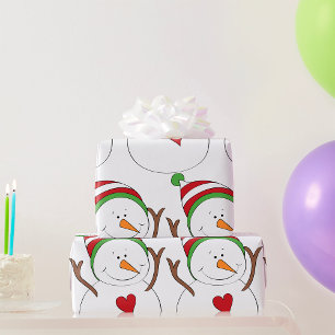 Liebe Heart Snowman Geschenkpapier