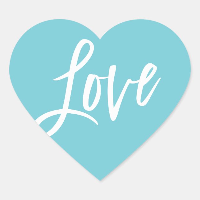 LIEBE HEART stilvoll handgearbeitete Aquarellfarbe Herz-Aufkleber (Vorderseite)