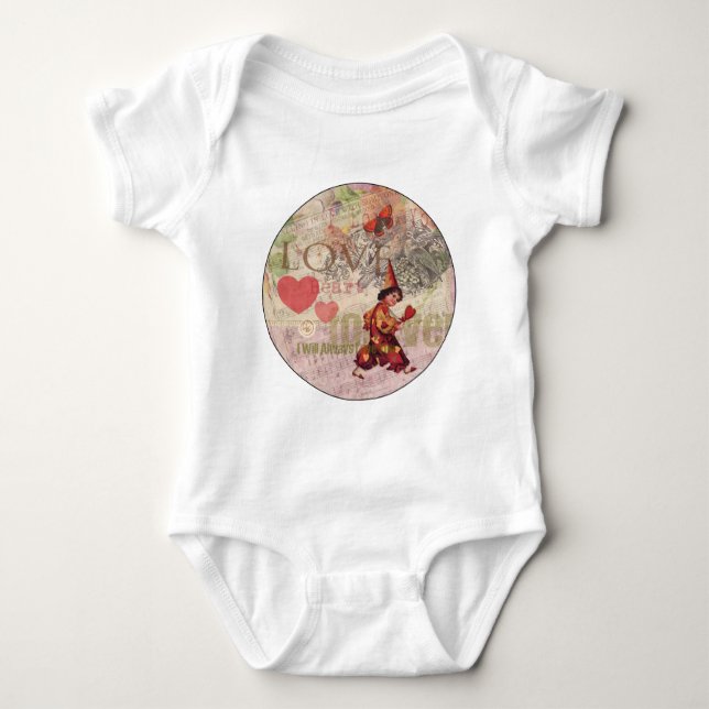 Liebe Heart Sweetheart Valentine Cherub Baby Strampler (Vorderseite)