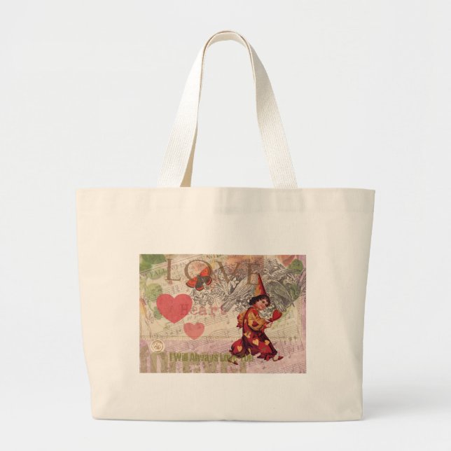 Liebe Heart Sweetheart Valentine Cherub Jumbo Stoffbeutel (Vorne)