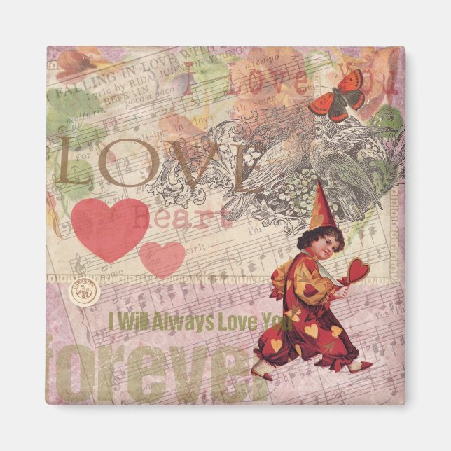 Liebe Heart Sweetheart Valentine Cherub Magnet (Vorne)