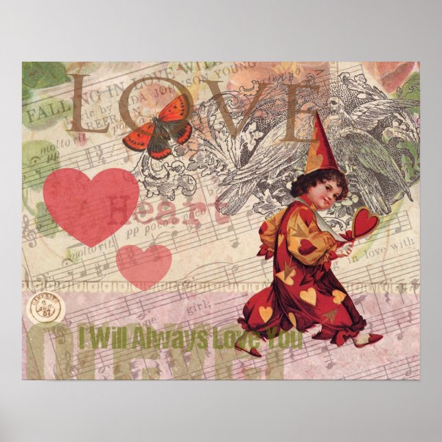 Liebe Heart Sweetheart Valentine Cherub Poster (Vorne)