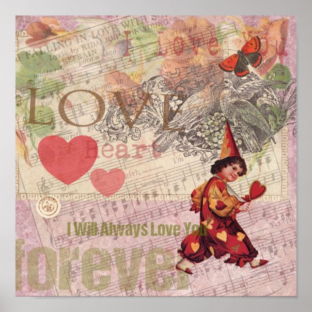 Liebe Heart Sweetheart Valentine Cherub Poster (Vorne)