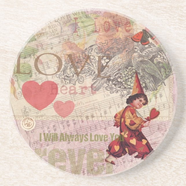 Liebe Heart Sweetheart Valentine Cherub Untersetzer (Vorne)