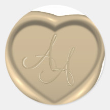 Liebe Heart Wax Siegel Monogramm Hochzeitsticker
