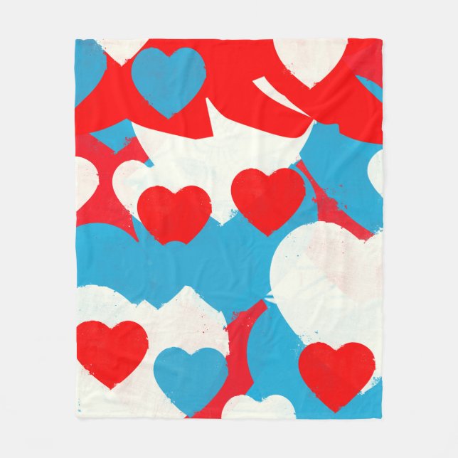 Liebe Hearts Fleecedecke (Vorderseite)