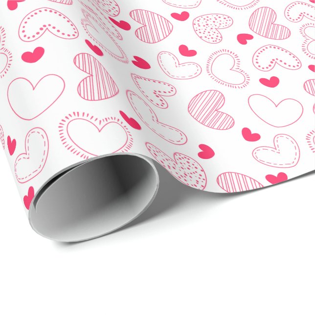 Liebe Hearts Geschenkpapier (Rolleneckpunkt)