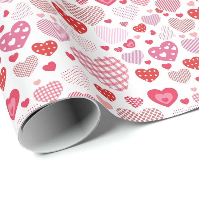 Liebe Hearts Geschenkpapier (Rolleneckpunkt)