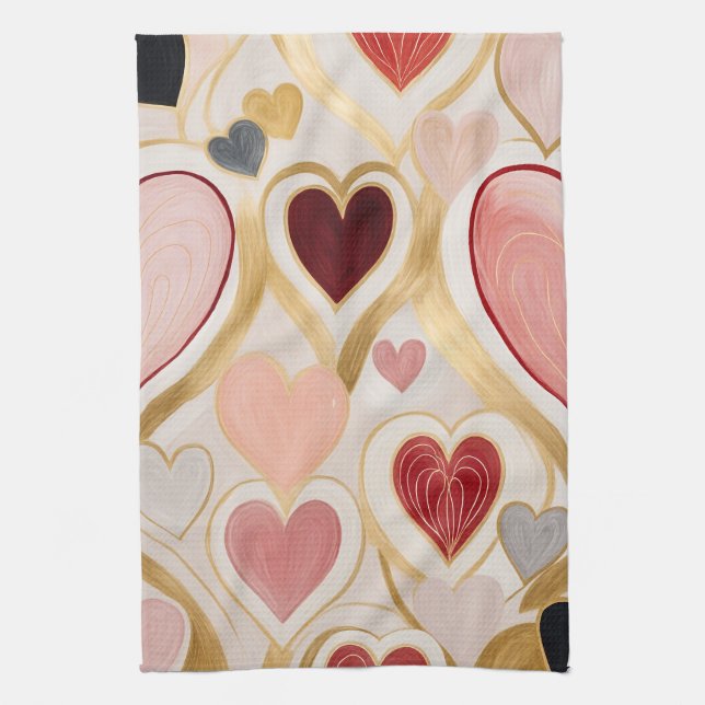 Liebe Hearts Geschirrtuch (Vertikal)