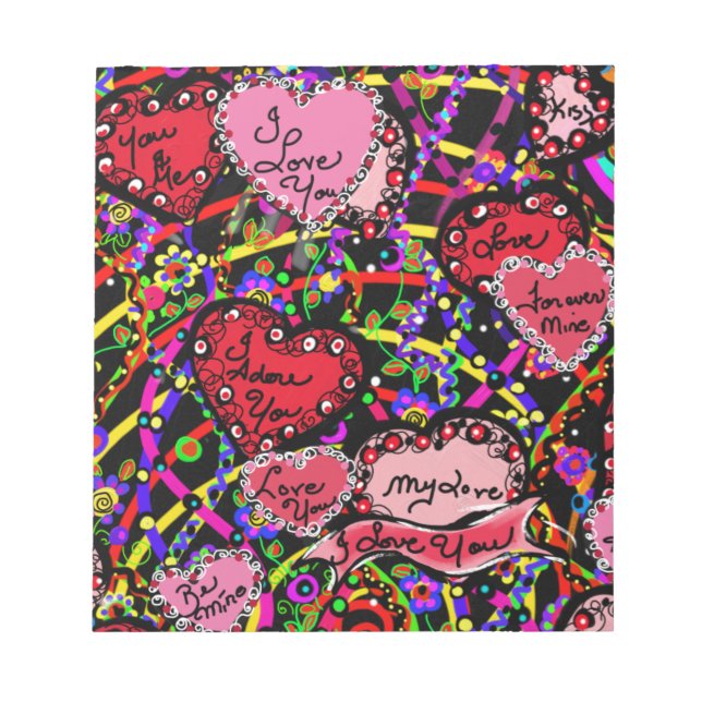 Liebe Hearts Notizblock (Vorderseite)