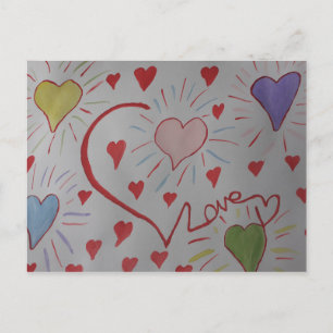Liebe Hearts Postkarte