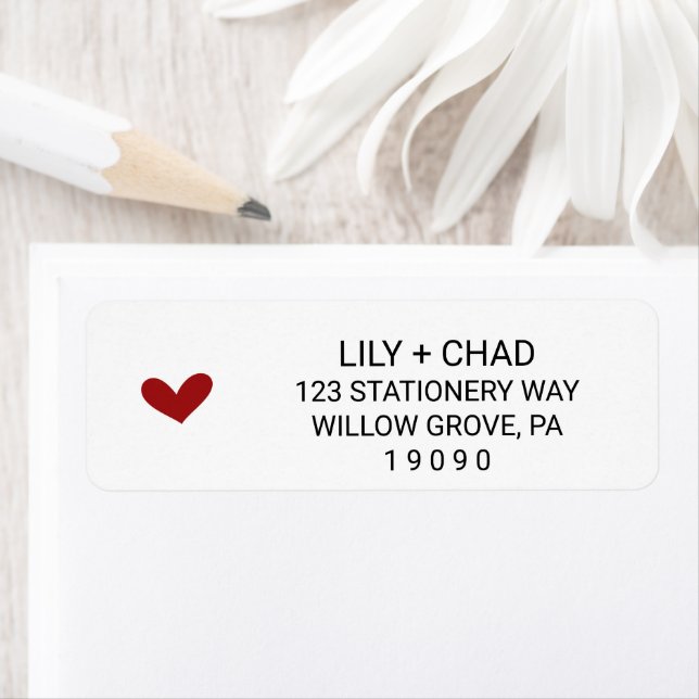 Liebe Hearts | Red Wedding Label (Insitu)