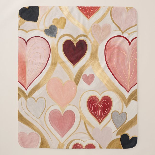 Liebe Hearts Sherpadecke (Vorderseite)