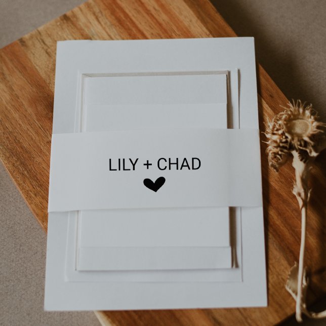 Liebe Hearts Wedding Einladung Bauchband Einladungsbanderole (Von Creator hochgeladen)