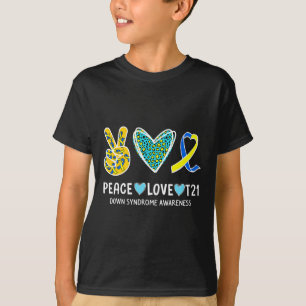 Liebe heilen Blau- und Gelbband abwärts Syndrom T-Shirt