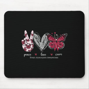 Liebe heilen Hirnaneurysma Krieger Burgund Ri Mousepad