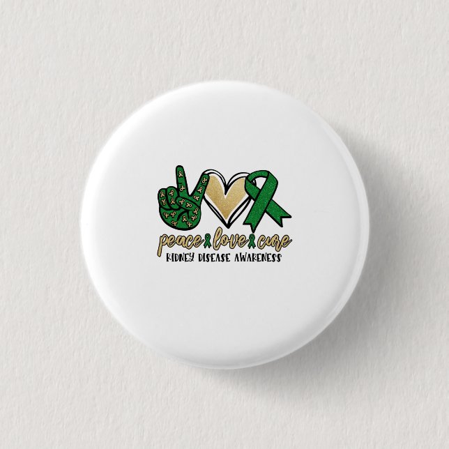 Liebe heilen Nierenerkrankung Bewusstsein Button (Vorderseite)