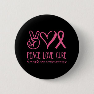 Liebe heilen rosa Ribbon Krieger Brustkrebs Button