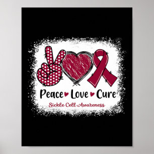 Liebe heilen Sichelzellanämie Burgundy Rib Poster