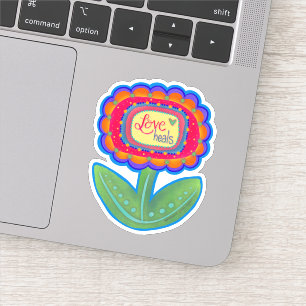 Liebe heilt Spaß Blume Inspirivity Sticker