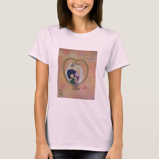 "Liebe heilt" Wohltätigkeit-Herz-Kunst-T - Shirt (Vorderseite)