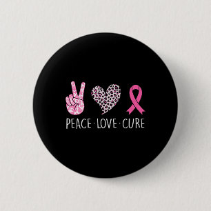 Liebe Heilung Herz rosa Ribbon Brustkrebs-Aussicht Button