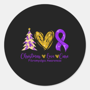 Liebe Heilung Lila Ribbon Fibromyalgie Bewusstsein Runder Aufkleber