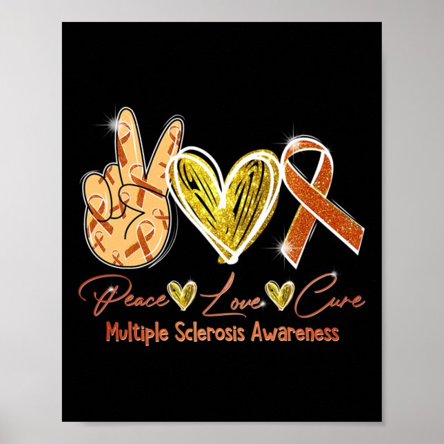 Liebe Heilung Multiple Sklerose Bewusstsein Orange Poster (Vorne)