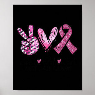 Liebe Heilung rosa Ribbon Krebs Brust Bewusstsein Poster