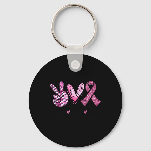 Liebe Heilung rosa Ribbon Krebs Brust Bewusstsein Schlüsselanhänger (Vorderseite)