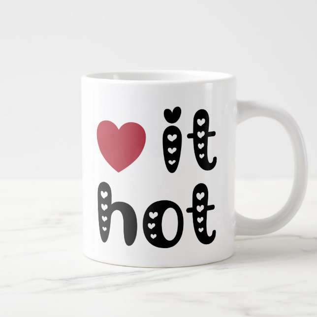 Liebe heiß mit Herz Jumbo-Tasse (Rechts)