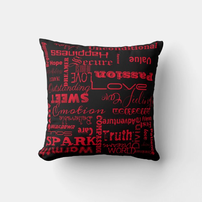 Liebe Heiße rote Ästhetische Schriftzeichen Kissen (Vorderseite)
