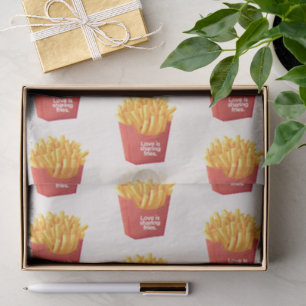Liebe heißt, Pommes zu teilen. Romantik Lachen G Seidenpapier