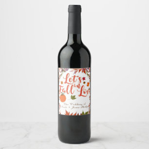 Liebe Herbst floraler Eleganter Wein Weinetikett